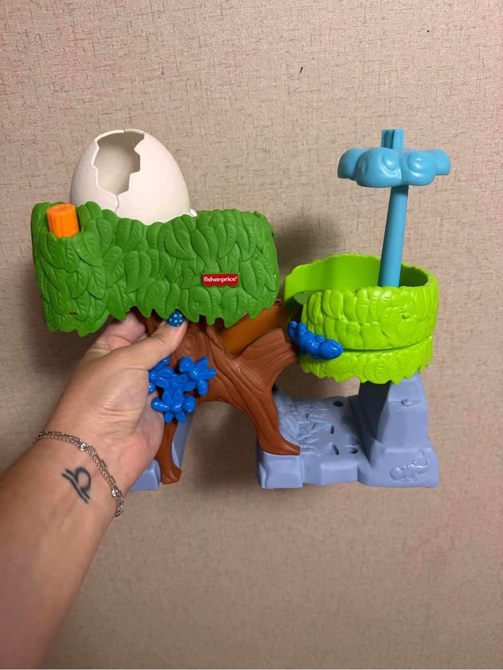 Fisher-Price Little People Dino Green Treehouse Playset - Kids Toy